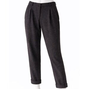 Anne Klein Woman's Size 10 High Waisted 100% Wool Dress Pants Black Speckled Vtg